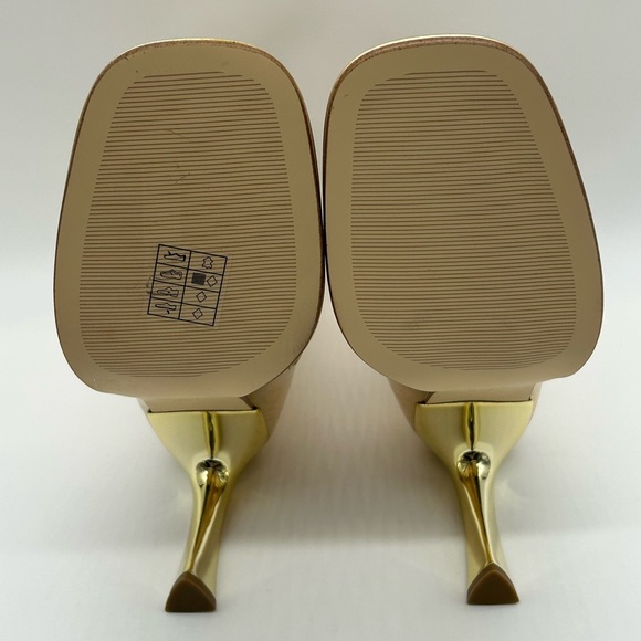 MICHAEL Michael Kors Kelsea Bootie Pale Gold Leather Heeled Ankle Boots 6M NWB - Picture 10 of 12